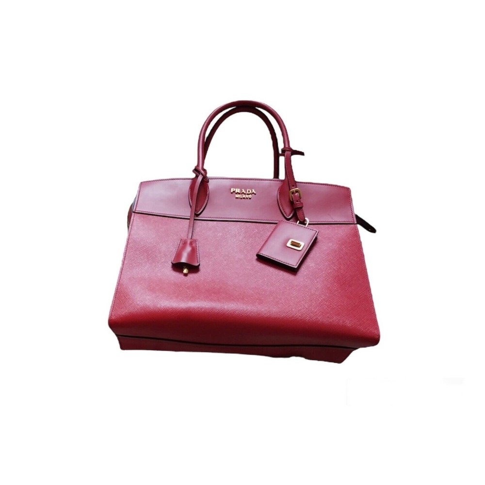 New Red Prada Saffiano and City Calf Esplanade Satchel - Picture 14 of 14